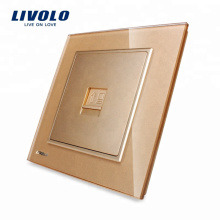 Livolo 1Gang Panel de vidrio Smart Home Negro Internet Socket VL-W291C-13